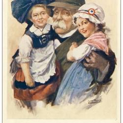 CPA illustrée FAURET L. Les revoici Patriotique Alsace