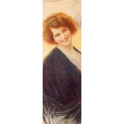 2 petites CPA illustrées Italie Italia Belle femme