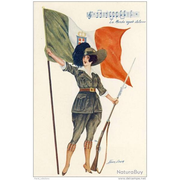 CPA Illustrateur SAGER Xavier Femme soldat mode