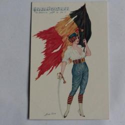 CPA Illustrateur SAGER Xavier Femme soldat mode