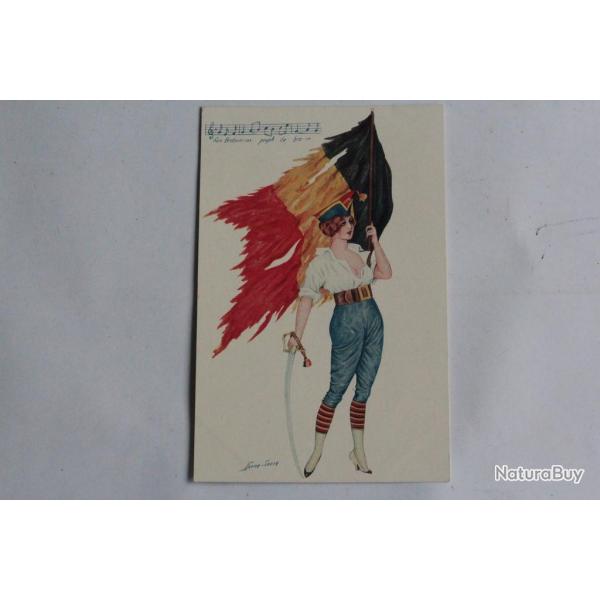 CPA Illustrateur SAGER Xavier Femme soldat mode