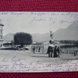 CPA Suisse Tessin Lugano Piazza Gugl. Tell 1902