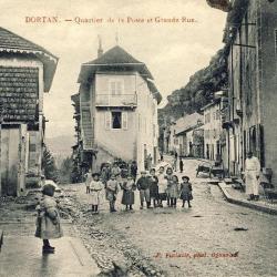CPA 01 AIN - DORTAN Quartier de La Poste animée