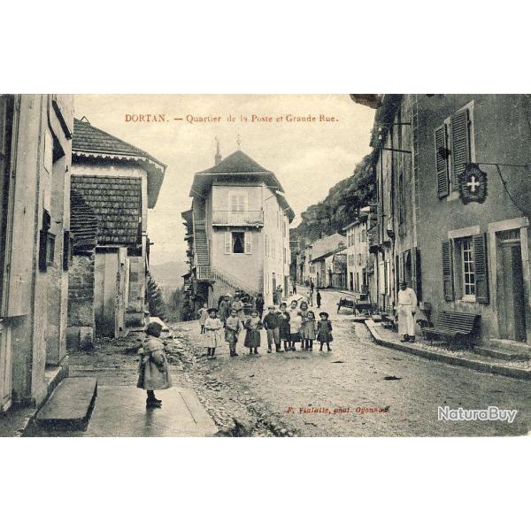 CPA 01 AIN - DORTAN Quartier de La Poste anime