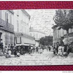 CPA 13 SAINT CHAMAS Rue Gambetta très animé 1914