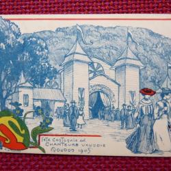 CPA Suisse Vaud Fête Chanteurs Vaudois Moudon 1905