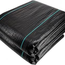 Toile de Paillage Contre Les Mauvais Herbes 2Mx25M en Fibres de Polypropylène Tissées Anti-UV 100g/m