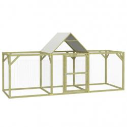 Poulailler enclos cage poules 300 x 100 x 150 cm bois de pin massif imprégné marron 02_0043924