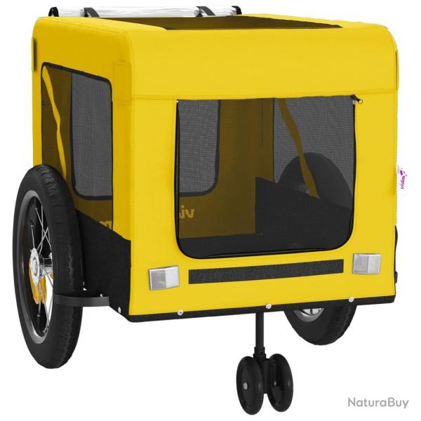 Remorque chariot transport de vlo pour animaux de compagnie jaune 02_0044321