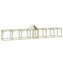 Poulailler enclos cage poules 700 x 100 x 150 cm bois de pin massif imprégné marron 02_0043931
