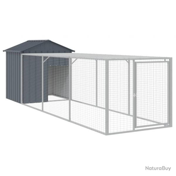 Poulailler enclos cage poules avec cour 117 x 405 x 123 cm acier galvanis anthracite 02_0043947