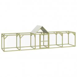 Poulailler enclos cage poules 500 x 100 x 150 cm bois de pin massif imprégné marron 02_0043927