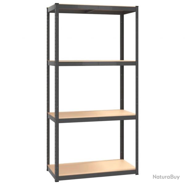tagre de rangement 4 niveaux acier bois ingnierie anthracite 02_0045692