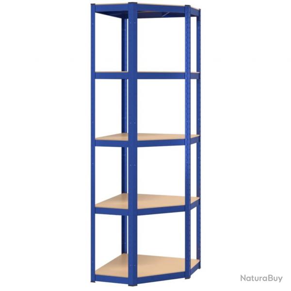 tagre d'angle  5 niveaux acier et bois d'ingnierie bleu 02_0045685