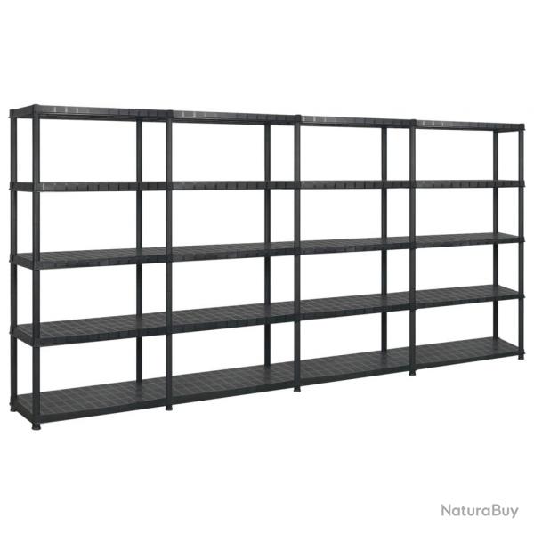 tagre de rangement  5 niveaux 366 x 45,7 x 185 cm Plastique noir 02_0045706