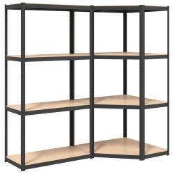 Étagères meubles rangement à 4 niveaux lot de 2 acier et bois d'ingénierie anthracite 02_0045747