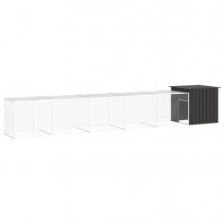 Poulailler enclos cage poules 600 x 91 x 100 cm acier galvanisé anthracite 02_0043930