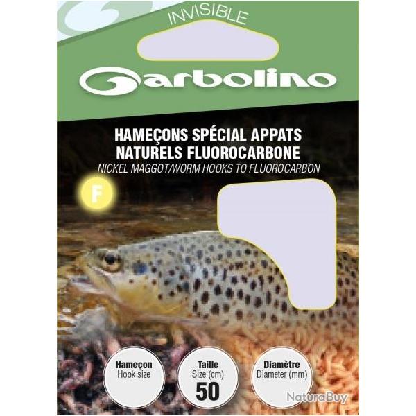 HAMECONS MONTES GARBOLINO SPECIAL APPATS NATURELS FLUOROCARBONE PAR 10 Taille 10 0.14mm
