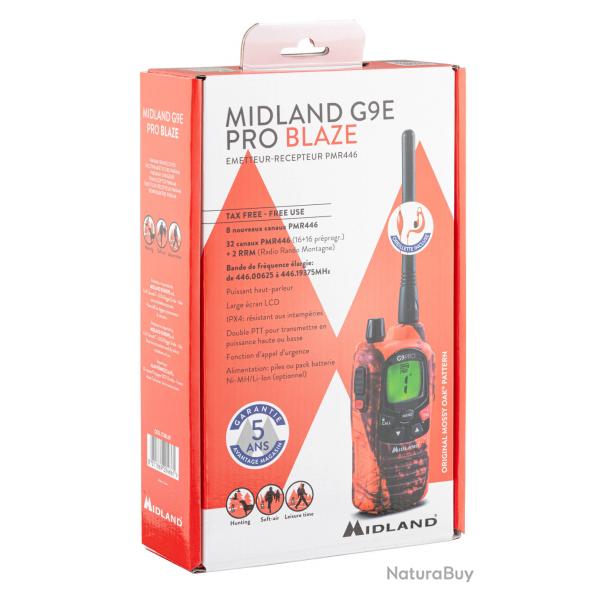 Vente Flash! Talkie-Walkie Midland G9 PRO Blaze Camo + Oreillette + Chargeur