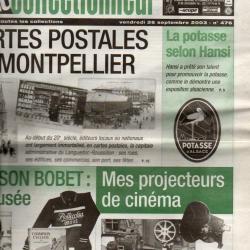 la vie du collectionneur 476 septembre 2003, cartes postales de montpellier, potasse hansi, louison