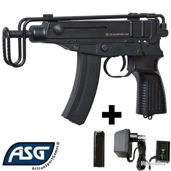 Rplique pistolet mitrailleur airsoft Scorpion Vz61 lectrique compacte ASG