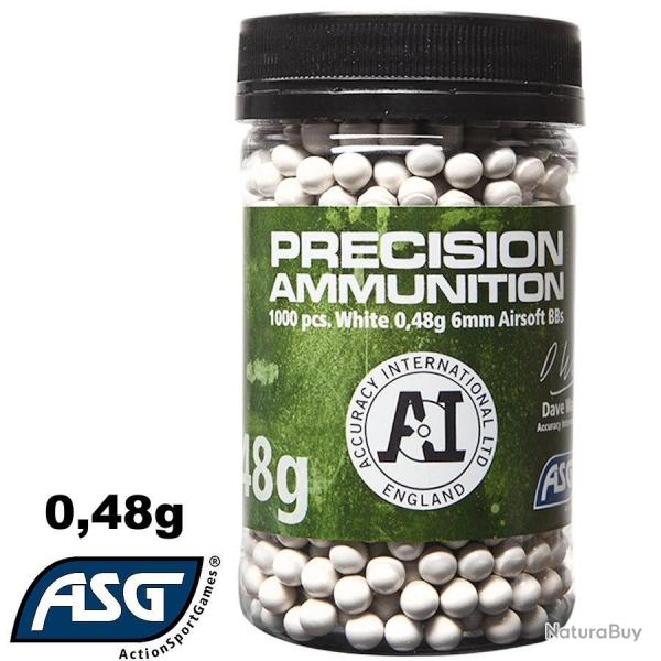 Billes Airsoft 0,48g ASG - Prcision et Longue Porte pour Sniper