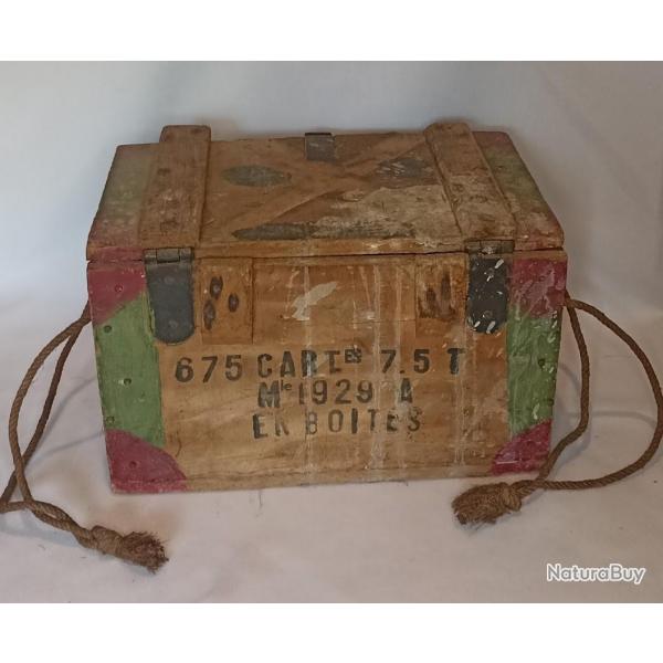 Caisse  munitions 7,5mm model 1929 Arme Franaise