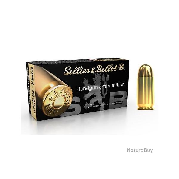 Munitions Sellier & Bellot 45 ACP FMJ 230gr x50