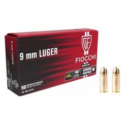 Munitions FIOCCHI 9x19 FMJ 124gr x50