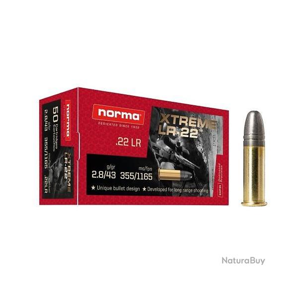 Munitions NORMA 22lr Xtreme 43gr x50