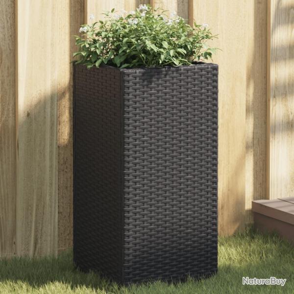 Jardinires 2 pcs noir 30x30x60 cm rsine tresse