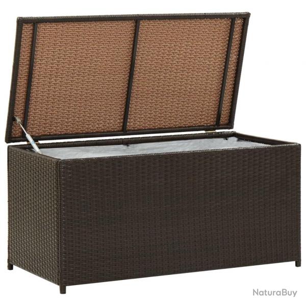 Bote de rangement de jardin rsine tresse 100x50x50 cm marron