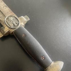 Rare fendoir allemand Dirk croix rouge ww2 1939 1945 geschutzt dagues