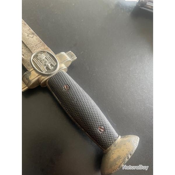 Rare fendoir allemand Dirk croix rouge ww2 1939 1945 geschutzt dagues