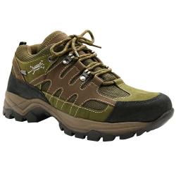 Chaussures mire toile et cuir croûté Marron et Kaki