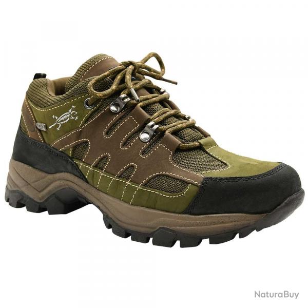 Chaussures mire toile et cuir crot Marron et Kaki