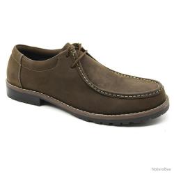 Chaussures Danube cuir semelle caoutchouc marron