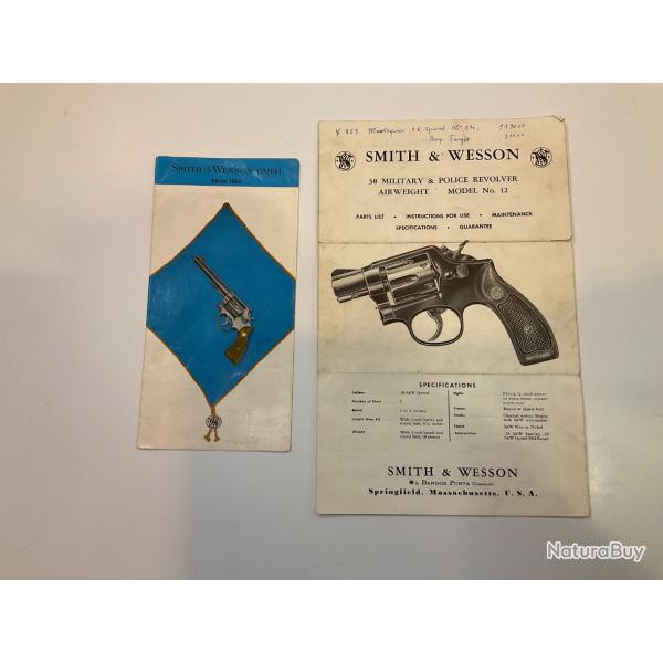 Smith & Wesson: Documentation mod.12 et dpliant de la gamme.