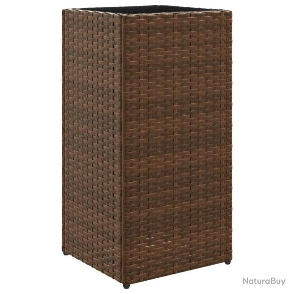 Jardinire bac lit surlev plantes fleurs terrasse jardin 30 x 30 x 60 cm rsine tresse marron 02