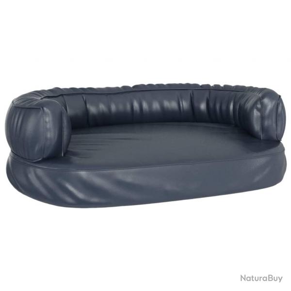 Lit pour chien panier canap confortable ergonomique mousse fonc 60 x 42cm Similicuir Bleu 02_0043