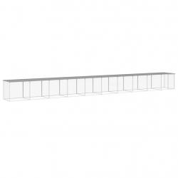 Poulailler enclos cage poules avec toit clair 1003 x 98 x 90 cm acier galvanisé gris 02_0043979