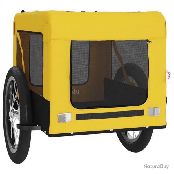 Remorque chariot transport de vlo pour animaux de compagnie jaune 02_0044315