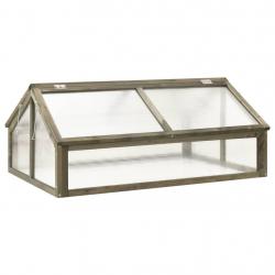 Serre tente abri plante fleur légumes 114 x 80 x 50 cm bois de sapin gris 02_0044438