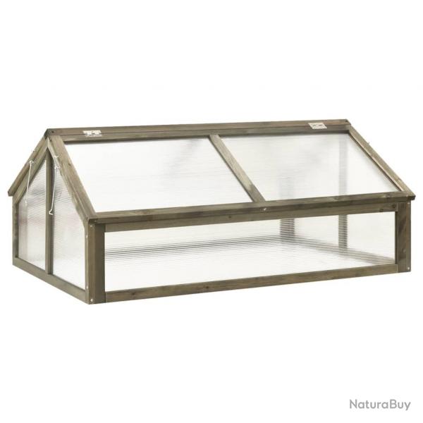 Serre tente abri plante fleur lgumes 114 x 80 x 50 cm bois de sapin gris 02_0044438