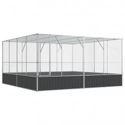 Volière cage à oiseaux argenté 418 x 414 x 212 cm acier 02_0045641