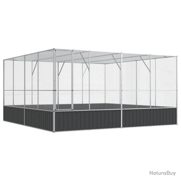 Volire cage  oiseaux argent 418 x 414 x 212 cm acier 02_0045641