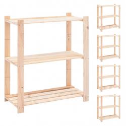 Étagères meubles de rangement à 3 niveaux 5 pièces 80 x 38 x 90 cm Pin 150 kg beige 02_0045726