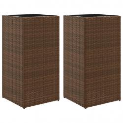 Jardinière bac lit surélevé plantes fleurs jardin terrasses lot de 2 40 x 40 x 80 cm résine tressée