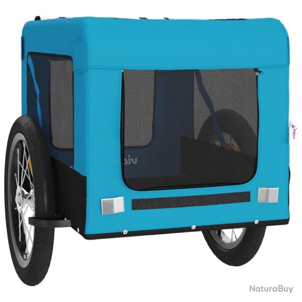Remorque chariot transport de vlo pour animaux de compagnie bleu 02_0044254