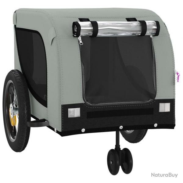 Remorque chariot transport de vlo pour animaux de compagnie gris 02_0044269